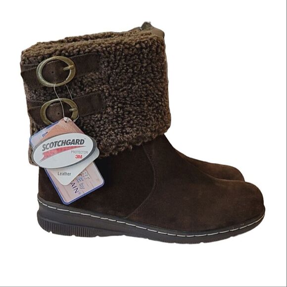 White Mountain Frosted Brown Suede Weather Smart Pull-On Ankle Boot Size 6 - Picture 2 of 10